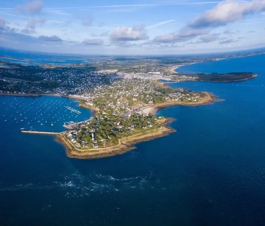 Vue aérienne de la Presqu’île de Rhuys à Sarzeau